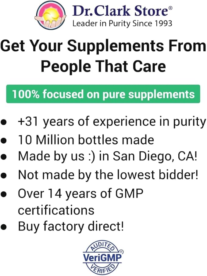 Dr Clark Store Liposomal Glutathione Supplement 60 Caps 2-Month Supply Supports Natural Detoxification Immune System Skin Health Mental Clarity &amp Overall Well-Being L-Glutathione 500mg Caps