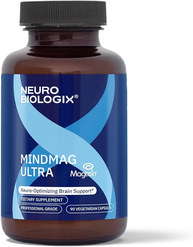 Neurobiologix MindMag Ultra with Magnesium L-Threonate for Men &amp Women Triple Action Magnesium Complex for Memory Calm Relaxation &amp Cognitive Performance Gluten Free Vegetarian 120 Capsu