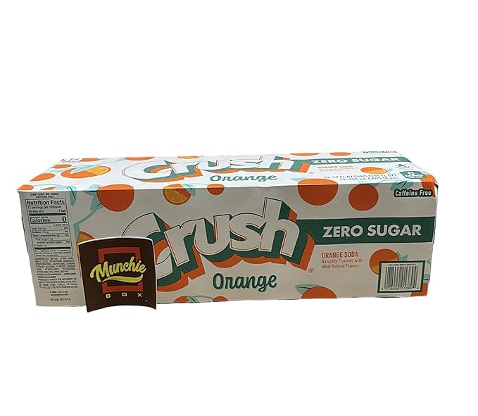 Crush Soda Munchie Box Reserve - Stocked for your Pleasure - Cans or Bottles (Orange Zero Pack of (12) 12 Oz Cans)