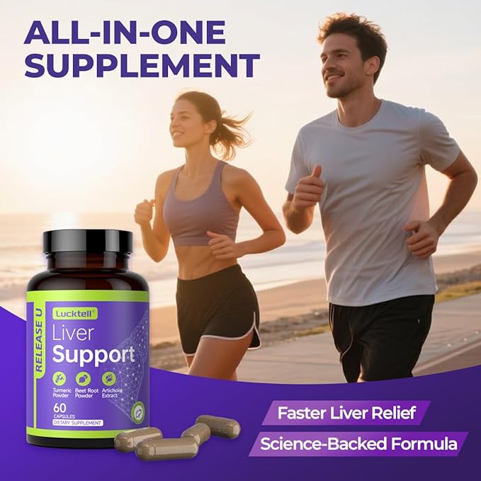 Liver Support Supplement – Liver Cleanse Detox &amp Repair with Milk Thistle Turmeric Dandelion &amp Artichoke Support | 7-in-1 Herbal Formula Protect Liver | 60 Capsules 30-Day Supply Made in U