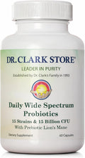 Dr Clark Store Daily Probiotics Deliver 15 Billion CFU 60 Capsules 30 Day Supply to Quickly Support Your Digestive System Balance Maximize Nutrient Absorption and Optimize Daily Gut Comfort