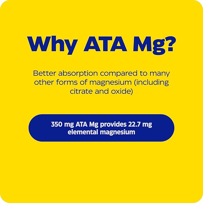 Enzymedica Magnesium Mind Supplement for Women &amp Men - Sleep Stress &amp Cognition Support ATA Mg 24% Faster Absorption High Bioavailability Magnesium Capsules for Brain Vegan Gluten Free -