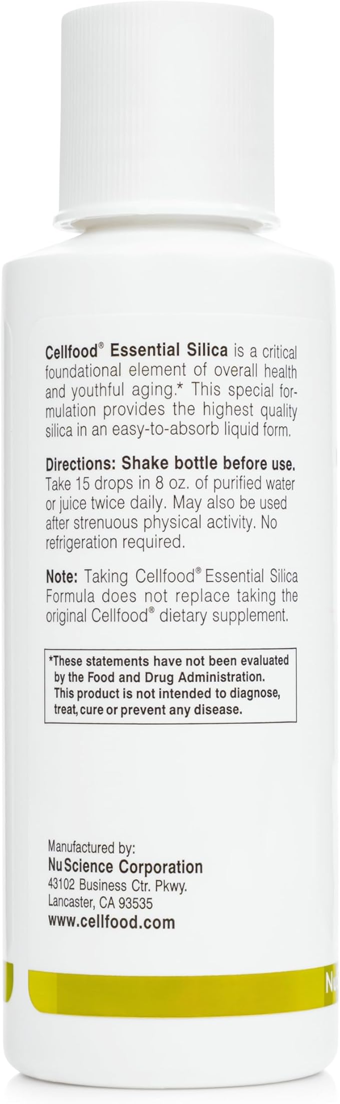 Cellfood Essential Silica Anti-Aging Formula - 4 fl oz 3 Pack - Supports Healthy Bones Joints Hair Skin Nails Teeth &amp Gums - Easy to Absorb - Gluten &amp Thiaminase Free Non-GMO - 120-Day