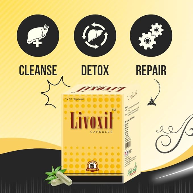 Livoxil Liver Cleanse Detox &amp Repair Fatty Liver Formula - Natural Liver Health Support Supplement - 200 Capsules