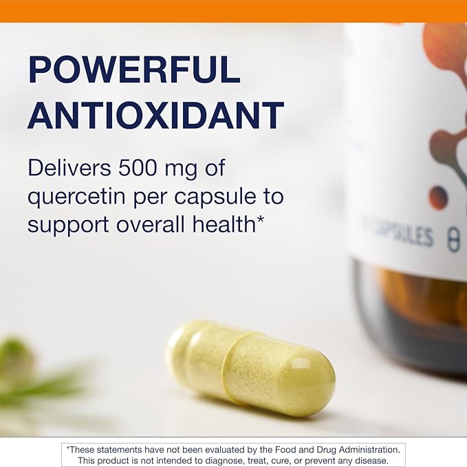 Metagenics Quercetin 500 mg Supplement - Immune &amp Cardiovascular Support Antioxidant Protection - Non-GMO Gluten-Free Vegan - GMP Certified Facility - 60 Capsules