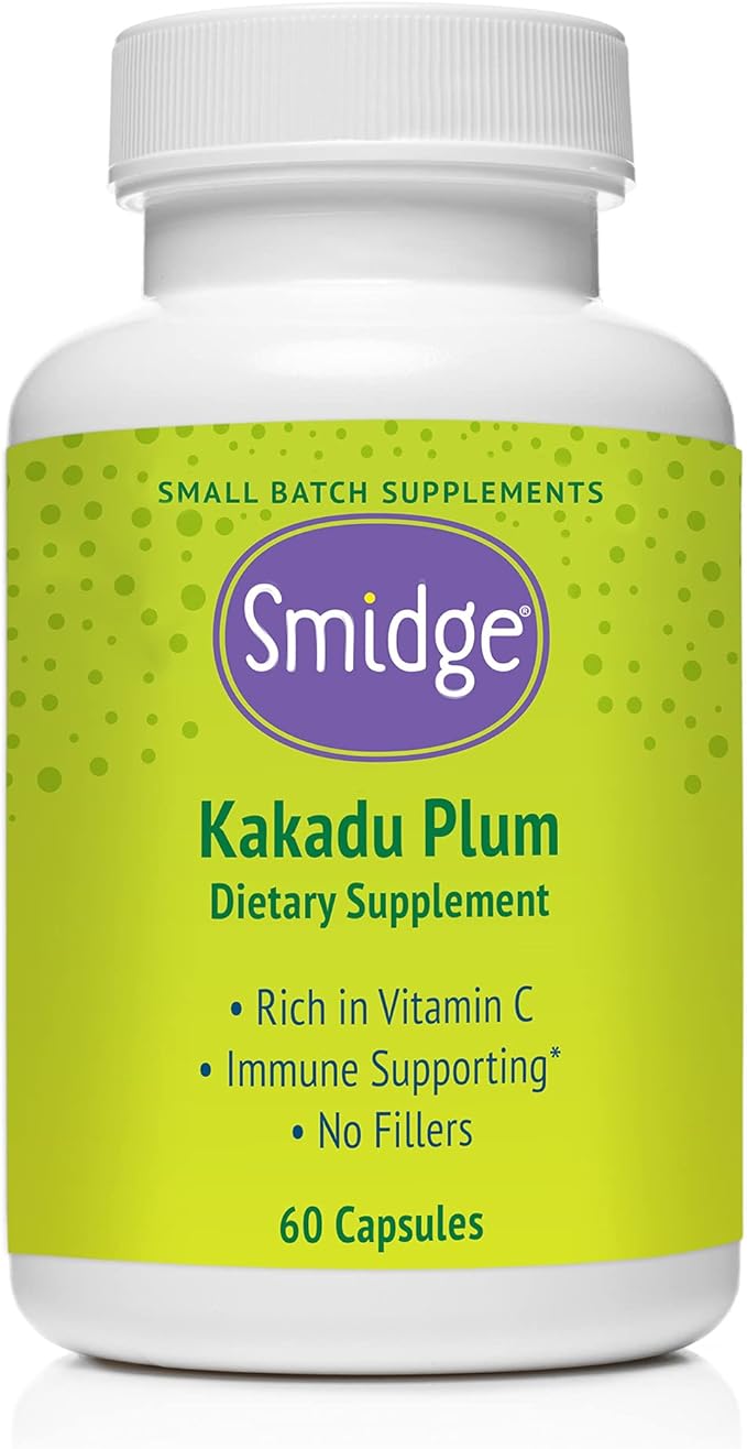 Smidge® Kakadu Plum Capsules 60 ct. Pure Non-GMO Vitamin C from Australian Kakadu Plum. No Fillers No Ascorbic Acid