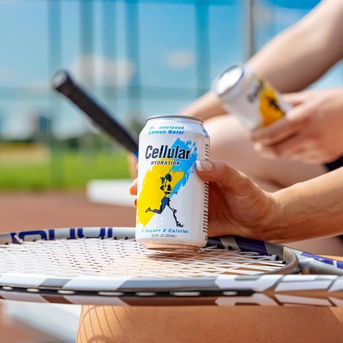 Cellular Hydration Unsweetened Lemon Flavored Water 12 Pack of 12 Fl Oz Cans Zero Sugar Zero Sodium Electrolyte-Enhanced Hydration