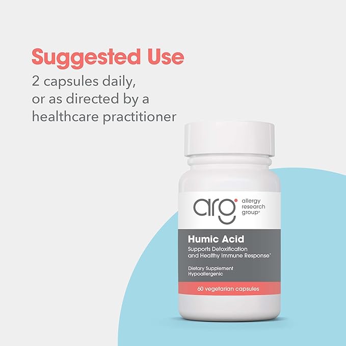 Allergy Research Group Humic Acid - Delivers 750 mg Humic Acid - Supports Detoxification &amp Immune Response - Membrane Active Formula - 30 Servings - 60 Capsules