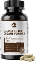 M inch Beef Organs Supplement Beef Liver Capsules with Kidney Pancreas Tribulus Terrestris CoQ10 Zinc &amp Magnesium for Men's Vitali*ty Energ*y Immune Support Gluten-Free Non-GMO 120 Cou