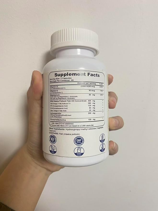 Magnesium L-Threonate 2000mg Magnesium Supplement - Non-GMO Gluten-Free 120 Capsules