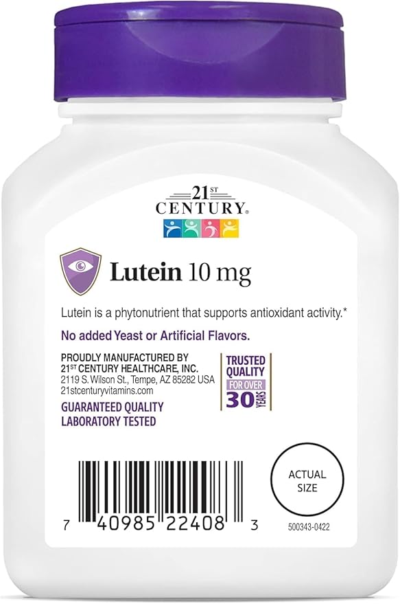 21st Century Lutein 10 mg Tablets 60 Tablets (3) - Buy Packs and Save (Pack of 3)