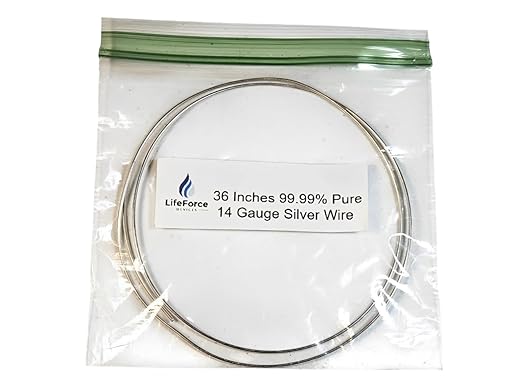 Pure Silver Generator Wires – 9999 Silver Electrodes – Pre-Cut 36-Inch 14 Gauge Wires – Fits LifeForce Generators