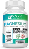 Dr. Olivia's Magnesium Glycinate Complex w/L-Theanine Passionflower &amp Valerian Root - 90 Capsules