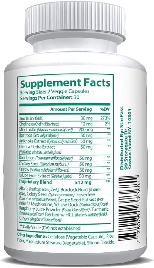 Pure Liver Health | Liver Detox &amp Cleansing Repair Formula with Natural Nutrients Vital to Liver 60 Veggie Caps