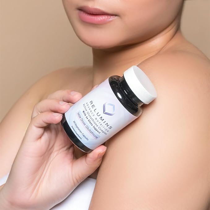 Relumins Advance White Active Glutathione Complex - Max Dose 900mg Glutathione with 6X Boosters ALA &amp NAC - Anti-Aging Skin Brightening Supplement Mother's Day Wellness - 60 Caps x 3 Bottles