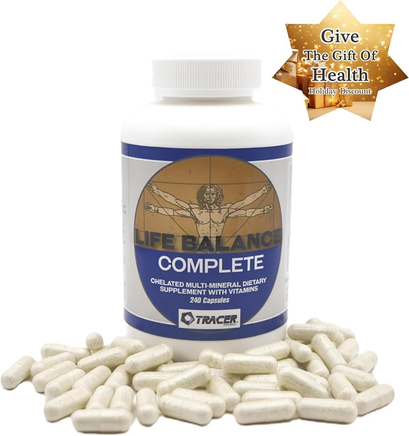 Life Balance Complete - Chelated Multi-Mineral Dietary Supplement with Vitamins - with Real Amino Acid Chelated Trace Minerals - Fill The Gaps in Your Nutrition - Made in The USA - 240 Capsules