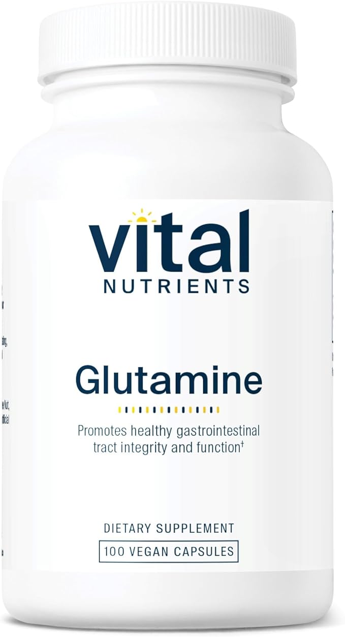 Vital Nutrients Glutamine - 3400mg L-Glutamine - Healthy Gastrointestinal Tract Function - Gluten Dairy Soy Free - Non-GMO - 90 Glutamine Capsules