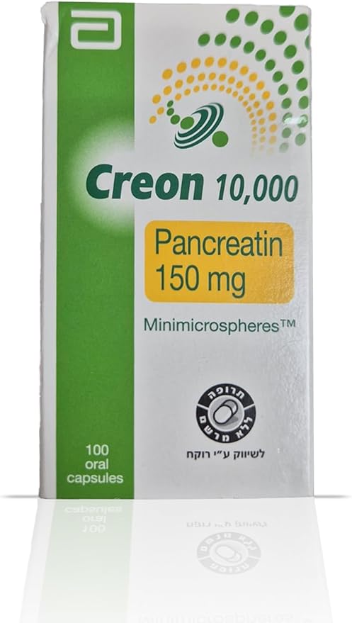 UPAX Creon 10000 Pancreatin 150mg – Digestive Enzyme Supplement with Lipase Protease &amp Amylase – Supports Healthy Digestion &amp Nutrient Absorption – 100 Count