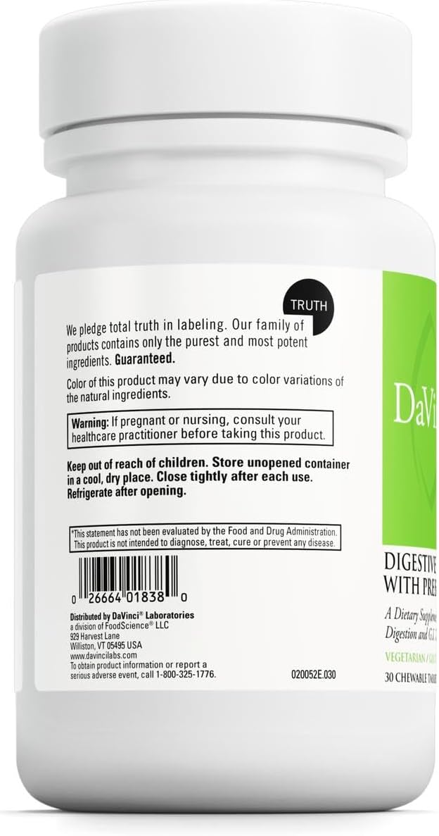 DAVINCI - Mega Probiotic ND with Digestive Enzymes Chewable - 30 Chewable Tablets (Pack of 2)