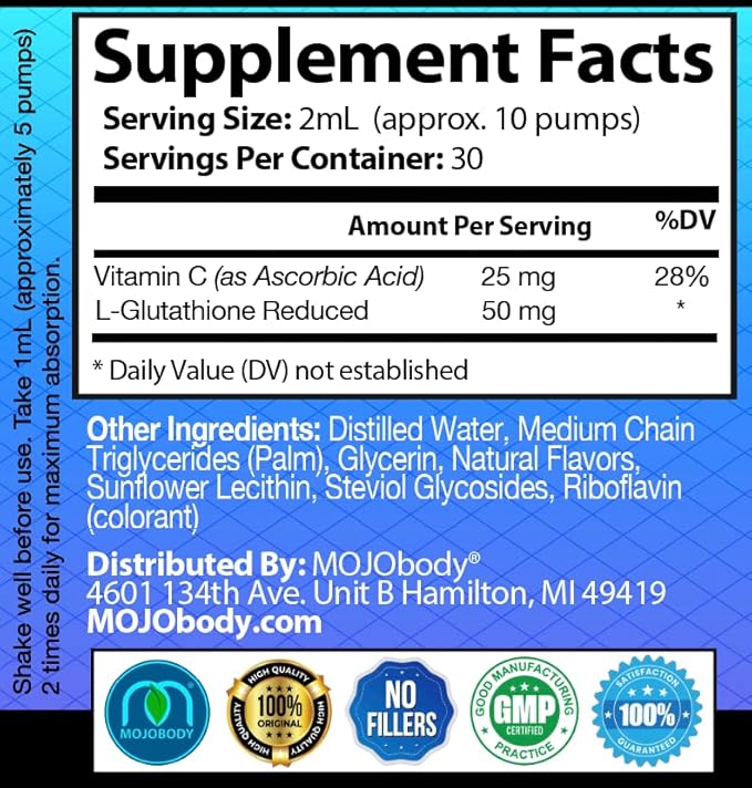 Nano Glutathione 2oz Pump Bottle: Elevate Your Health with 100% Absorption Ultra Nanotechnology Glutathione Master Antioxidant
