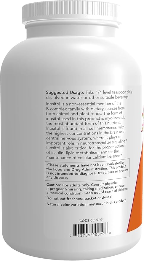 NOW Foods 100% Pure Inositol Powder - 1 Lb - Powder-2 Pack