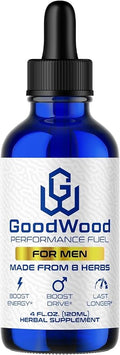 GoodWood - Male Liquid Drops - Increases Stamina and Size - Improves Energy Drive and Power - for Men Ages 30 40 50 60+ - Made with 8 Herbs and Organic - One Pack