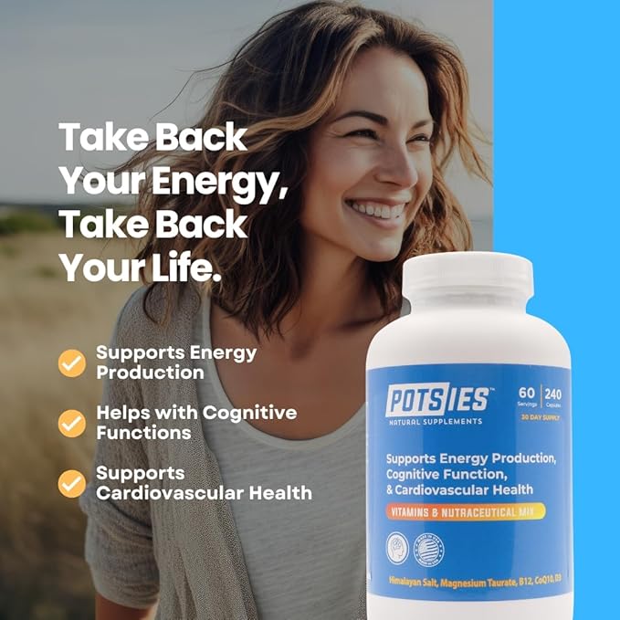 POTS Supplement Vitamin &amp Nutraceutical Mix Capsules for Pots Syndrome | POTS Management Essentials | 240 Capsules - 30 Day Supply