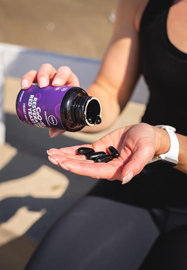 MRM Nutrition Coq‑10 Resveratrol Red Yeast Rice - Fermented CoQ-10 Trans‑Resveratrol &amp Red Yeast Rice Natural Cardiovascular &amp Antioxidant Support for Women &amp Men Gluten‑Free - 30 Servi
