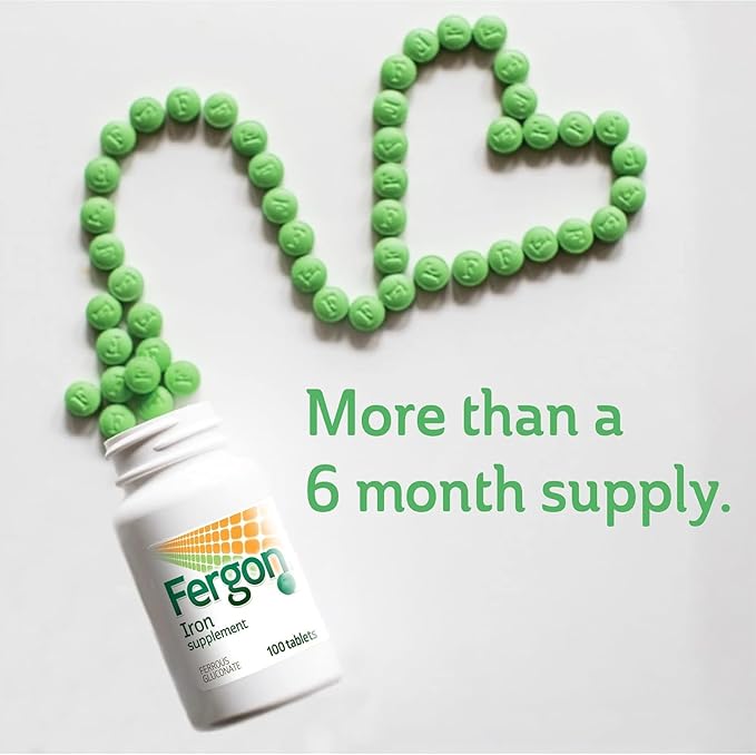 Fergon High Potency Iron Supplement Tablets 100 ea (Pack of 3)