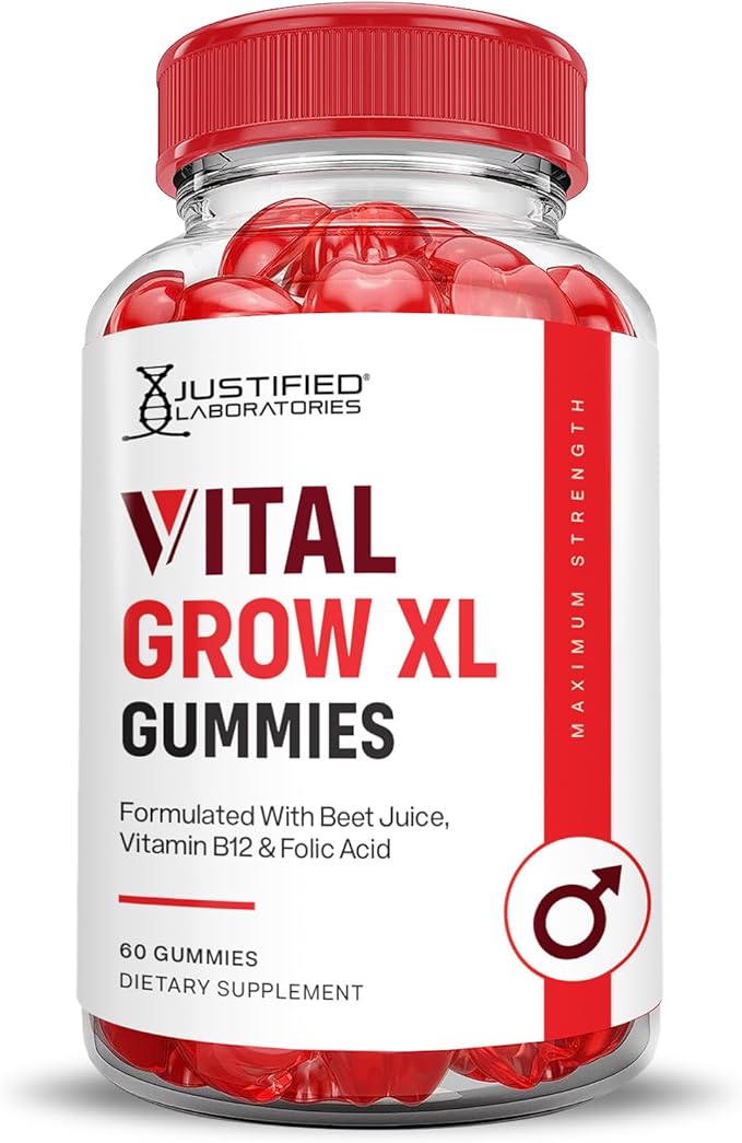 (5 Pack) Vital Grow XL Performance Gummies 1000MG Advanced Formula Formulated with ACV Pomegranate Beet Juice Powder B12 Vegan Non GMO 300 Gummys