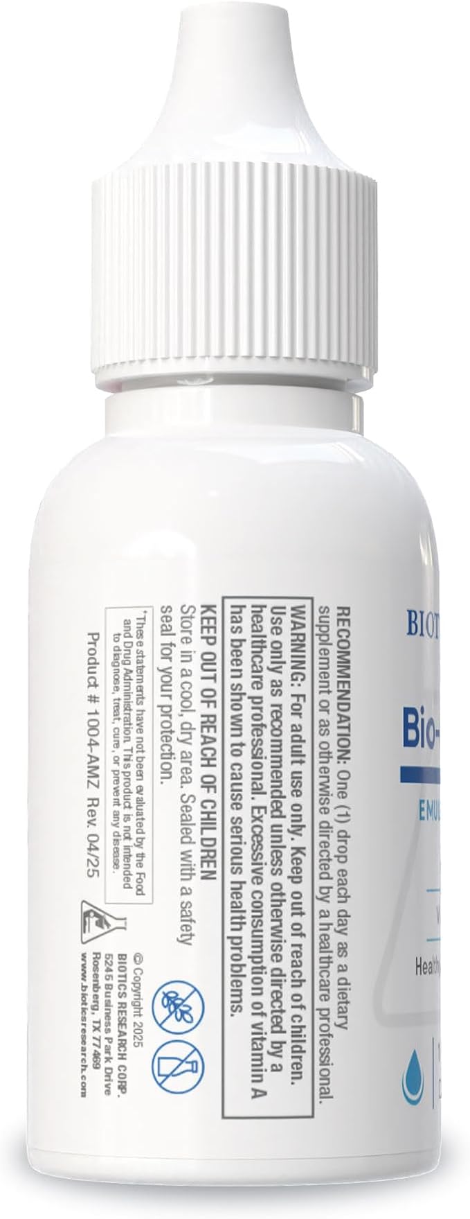 Biotics Research Bio Ae Mulsion IU Emulsified Vitamin A for Greater Uptake &amp Utilization Concentrated Form Promotes Immune Response Aids in Visual Acuity Supports Cardiovascular 1 Fluid Ounces