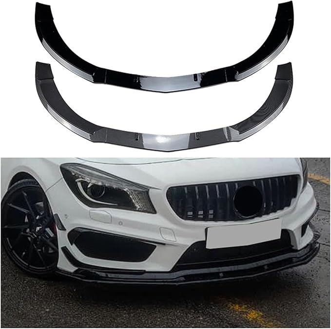 DYXN Front Bumper Fixed Front Lip Chin Spoiler Splitter Compatible for Benz CLA Class C117 CLA200 260 CLA45 AMG 2013-2015(Gloss Black)