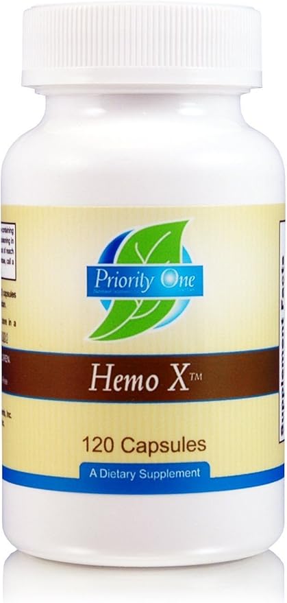 Priority One Vitamins Hemo-X 120 Capsules - Encourages Normal red Blood Cell Production and Assimilation of Iron.*