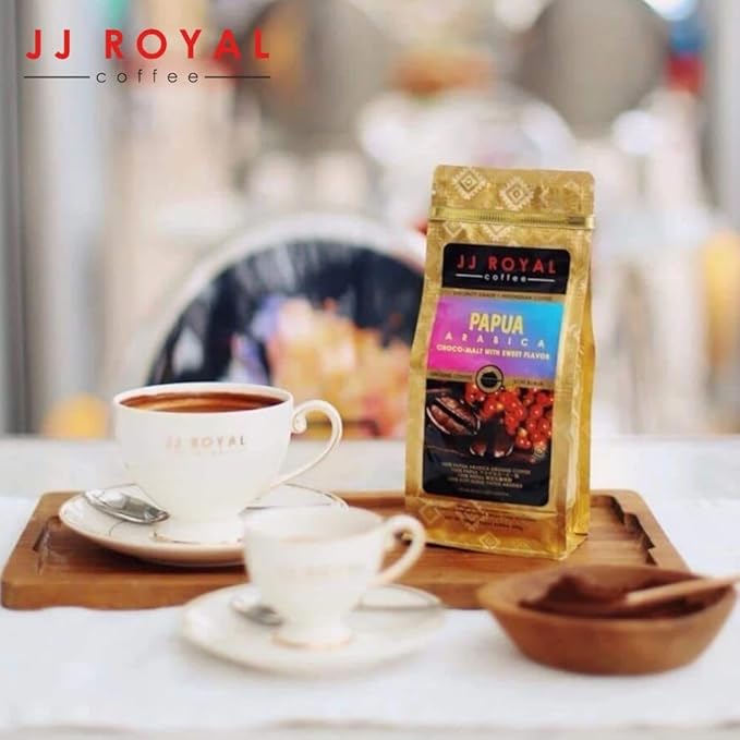 JJ Royal Coffee Papua Arabica 200g Ground Coffee (Pack of 4)