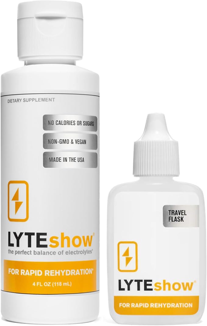 LyteShow - Electrolyte Drops for Rapid Rehydration + Digestion + Brain + Energy + Immunity | No Sugar | Trace Minerals | Unflavored Subtle Mineral Taste - 40 Servings (Magnesium Potassium Zinc)