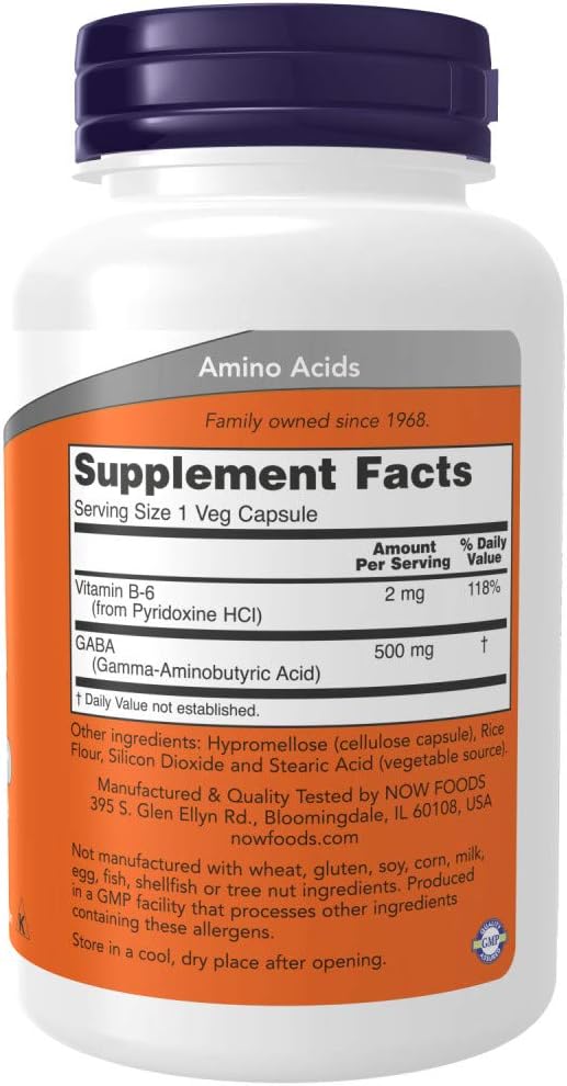 NOW Gaba 500mg100 Count (Pack of 2)