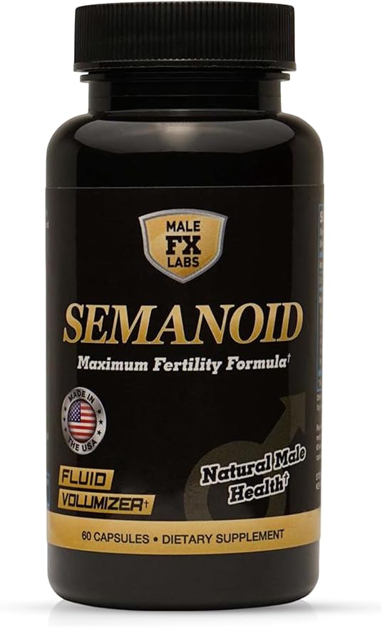 SEMANOID (60 Caps) Maximum Fertility Formula and Semen Volumizer - Advanced Fertility Ingredients and Male Prenatal Vitamin Blend 1 Month Supply