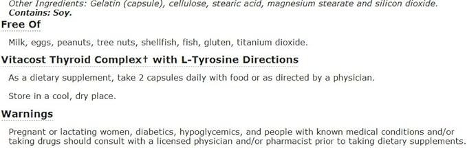 Vitacost Thyroid Complex with L-Tyrosine - 300 Capsules