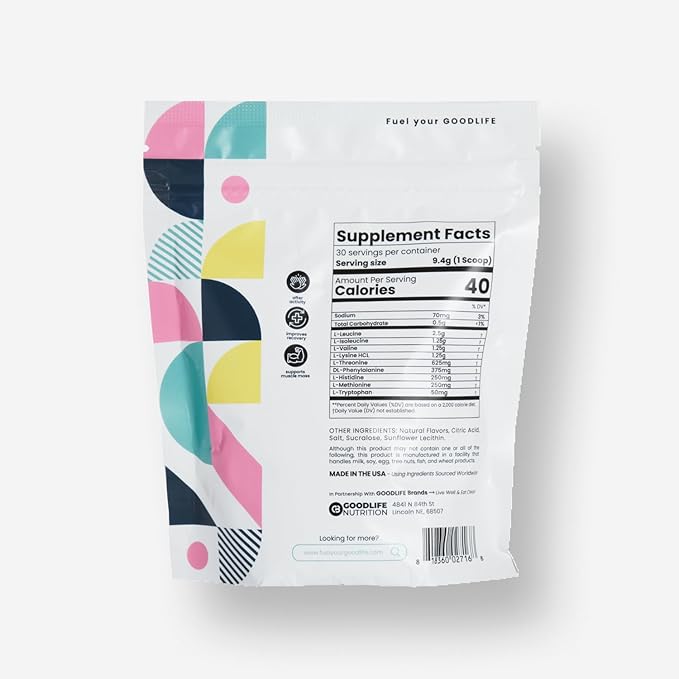 GOODLIFE Nutrition Essential Amino Acids - 30 Serving Bag (30 Servings Rainbow Candy)