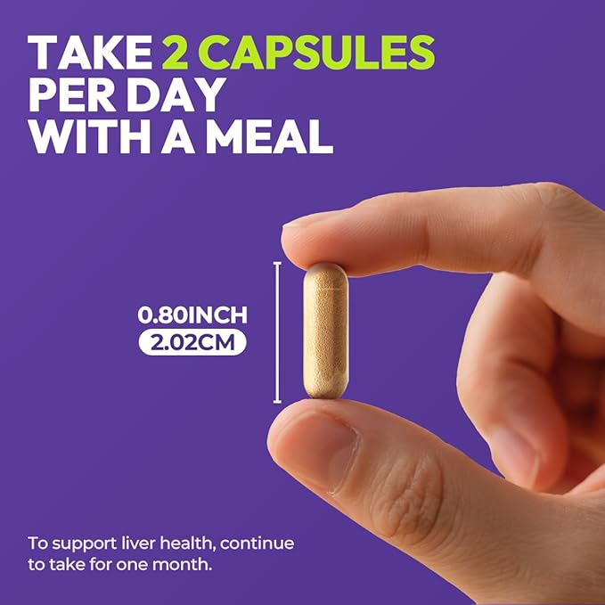Liver Support Supplement 2 Pack – Liver Cleanse Detox &amp Repair with Milk Thistle Turmeric Dandelion &amp Artichoke | 7-in-1 Herbal Formula Protect Liver | 120 Capsules 60-Day Supply Made in U