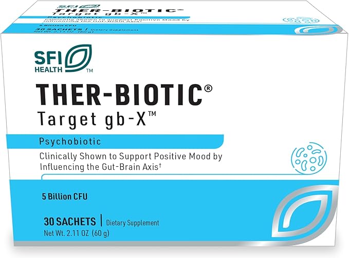 Klaire Labs SFI Health Probiotic Powder - Target gb-X with Bifidobacterium &amp Lactobacillus Clinically Demonstrated to Promote Positive Mood Shelf-Stable &amp Hypoallergenic for Men &amp Women