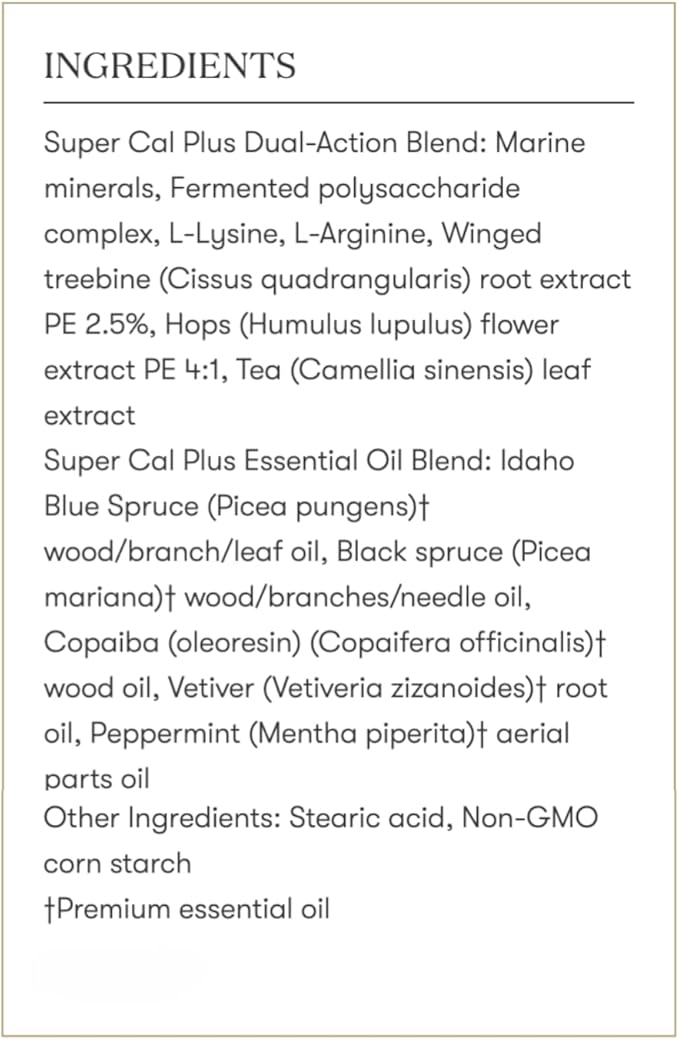 Young Living - Super Cal Plus 60 Capsules | Calcium Mineral Bone Health Supplement | Synergistic Blend of Magnesium Vitamins D &amp K | Essential Nutrients