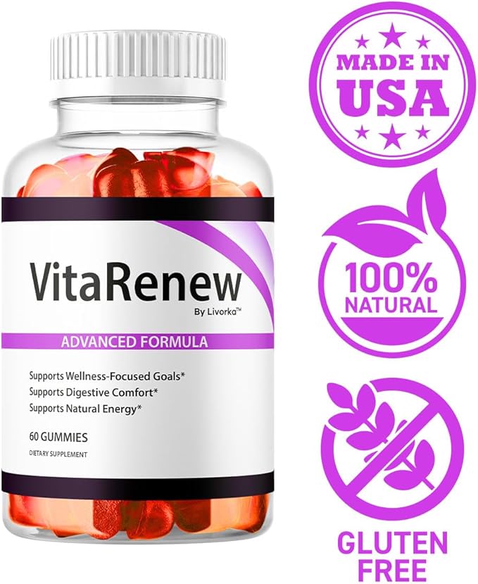 (3 Pack) VitaRenew Gummies - Original VitaRenew Advanced 1050MG Formula - Maximum Strength Supplement Gummy Official Formula Vita Renew All Natural Overall Wellness Support 180 Gummies for 3 Months