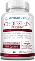 Approved Science Cholestrin - Lipid Level Support - Antioxidants Lecithin Berberine HCL Berries BioPerine - 60 Capsules - Pack of 1