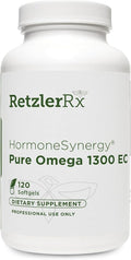 HormoneSynergy Omega 1300 EC Fish Oil Softgels - High-Strength Omega 3 Supplement with Enhanced Absorption - IFOS Verified Enteric Coated 600mg EPA 260mg DHA - 120 Count