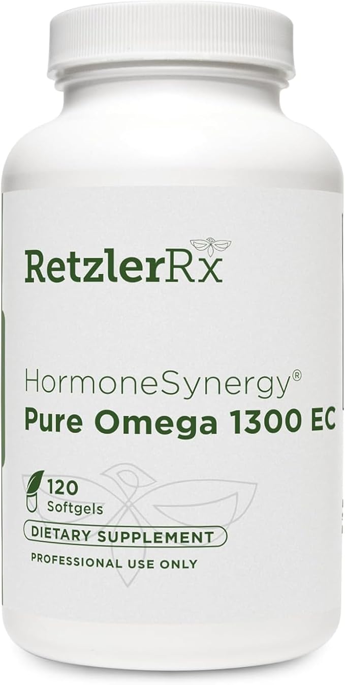 HormoneSynergy Omega 1300 EC Fish Oil Softgels - High-Strength Omega 3 Supplement with Enhanced Absorption - IFOS Verified Enteric Coated 600mg EPA 260mg DHA - 120 Count