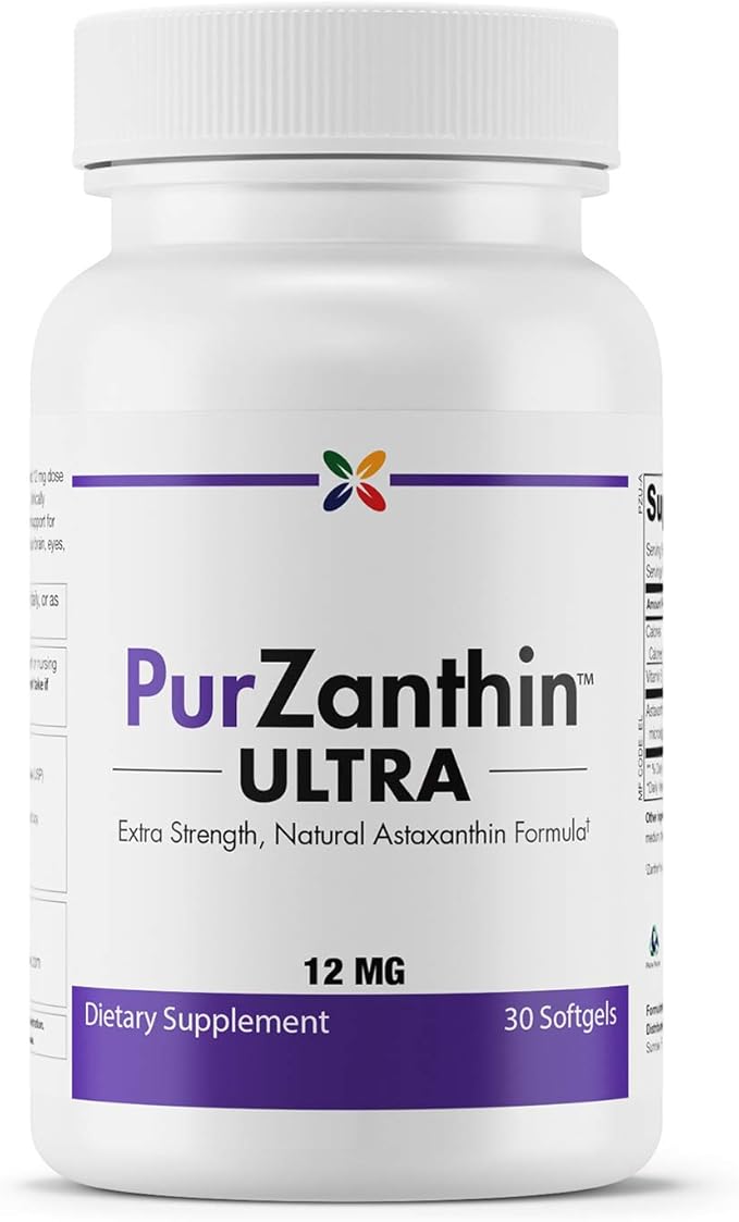 Stop Aging Now PurZanthin Ultra Natural Astaxanthin 12 MG Softgels (1 Pack)
