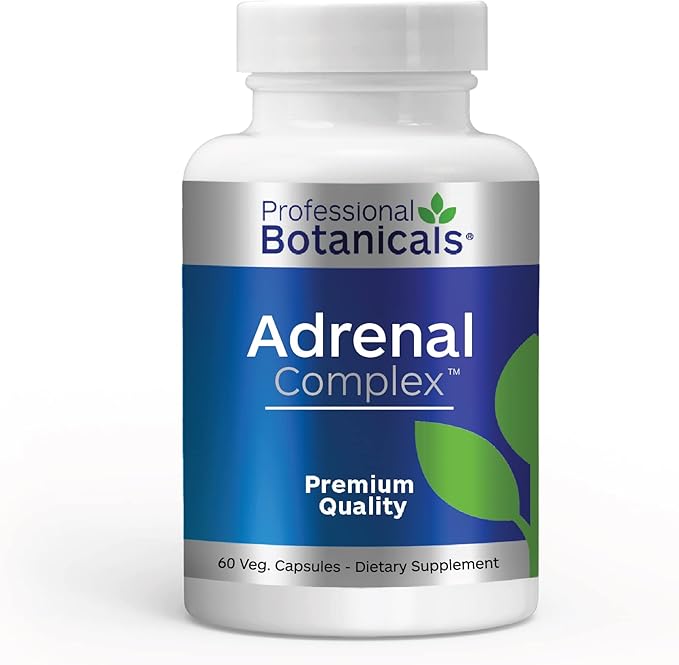 Professional Botanicals Adrenal Complex Supplement – Supports Healthy Adrenal Function Stress Relief and Energy Levels – 90 Vegetarian Capsules