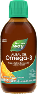 Nature's Way Algal Oil Omega-3 Supports Eye &amp Brain Function* 1000 mg EPA/DHA per Teaspoon(1) Vegan-Friendly Liquid Formula Cranberry-Orange Flavored 6.8 oz (Packaging May Vary)