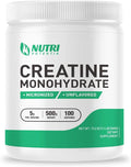 Creatine Monohydrate Powder 500g Pure Micronized Creatine Supplements for Men and Women Building Muscle Pre &amp Post Workout Supplements Vegan Unflavored - 100 Servings (1.1Lb)